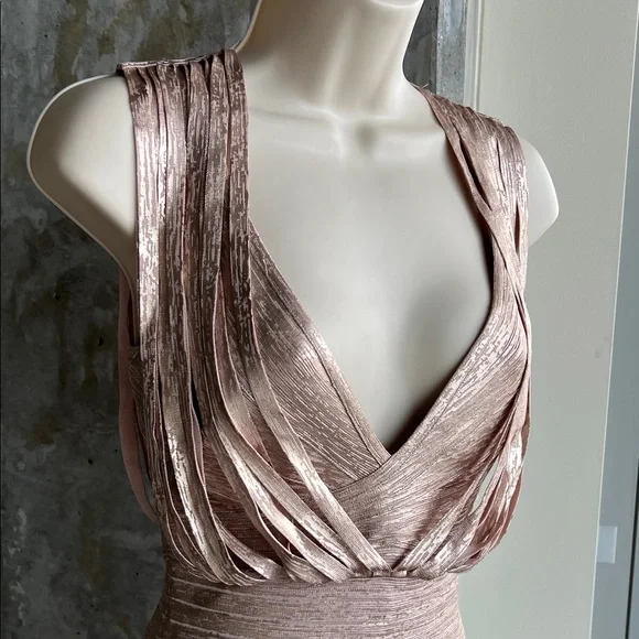 Herve Leger Shimmering Pink Mini Dress - Picture 6 of 7
